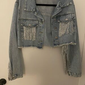 Denim Fringe Jacket